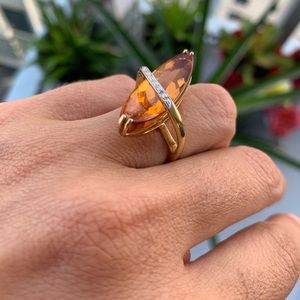Citrine and Diamond Ring